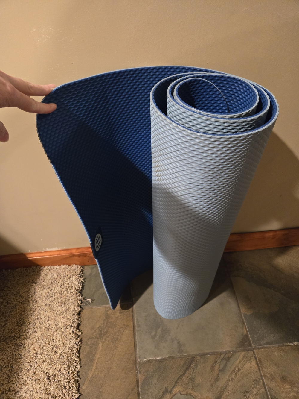 Blue Reversible Yoga Mat by